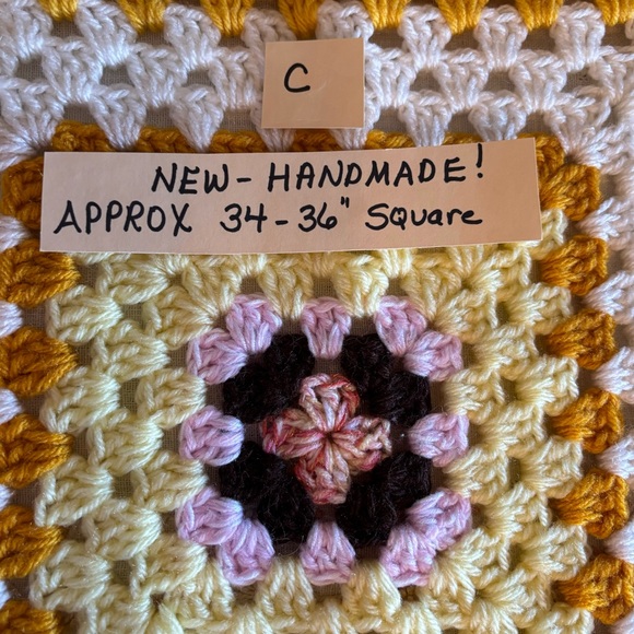 NEW Handmade BABY blanket or GRANDMA lap cover throw afghan 34-36โ Square NEW - Picture 2 of 5